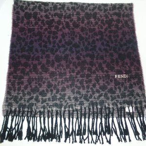 Fendi Scarf 20" X 80" Made In Italy 100% Acrylic